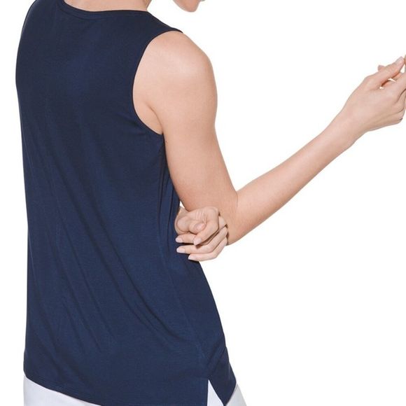 White House Black Market Navy Scoop Neck Tank Size Small - Picture 2 of 3